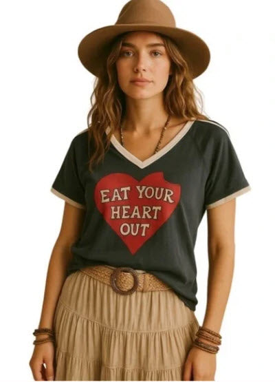 Daydreamer Eat Your Heart Out Ringer Tee